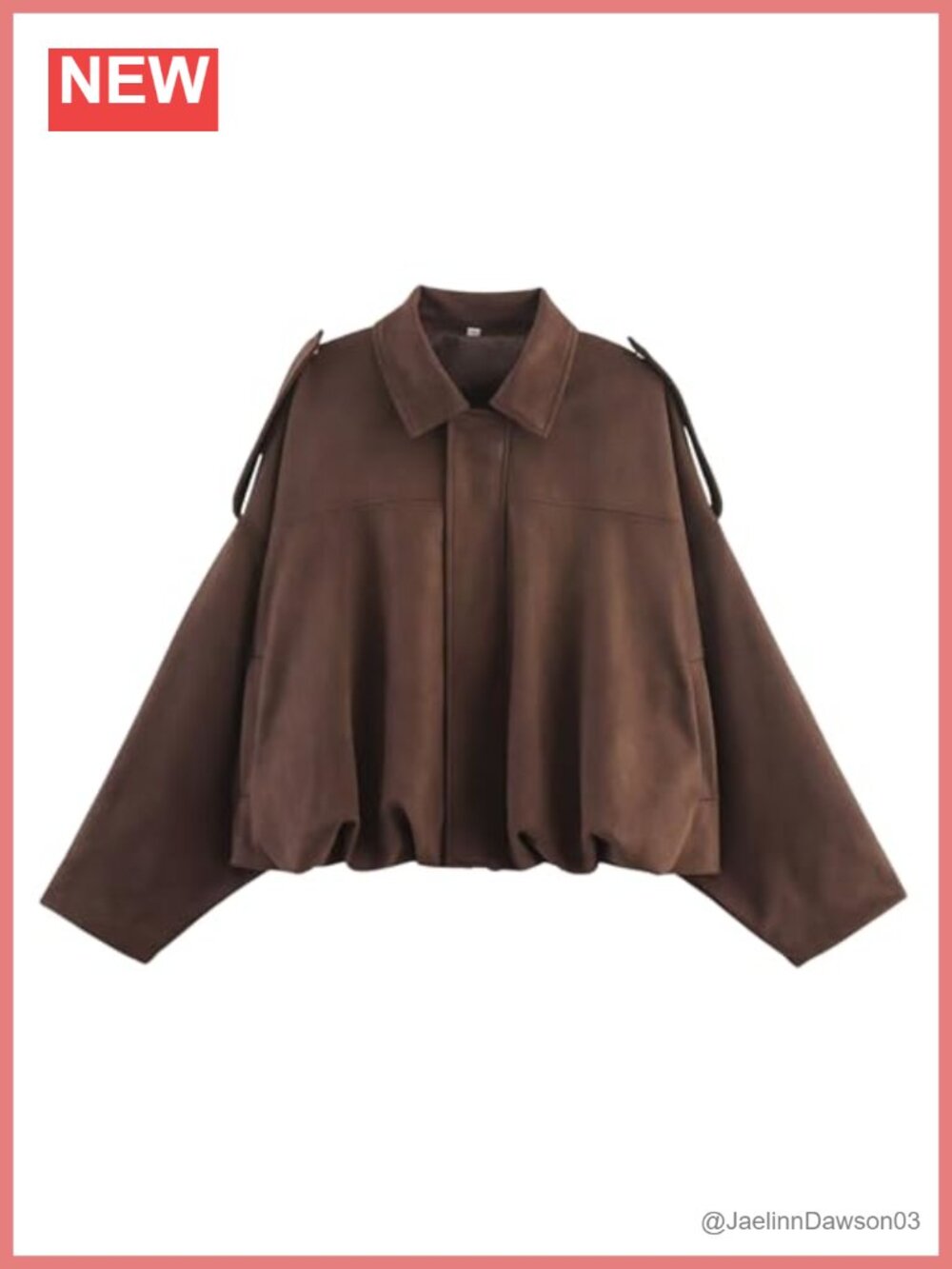 Faux Suede Bomber Jacket Women's Zip Up Crop Oversized Streetwear Coat